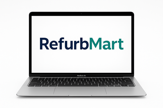 Apple MacBook Air with RefurbMart logo on white background