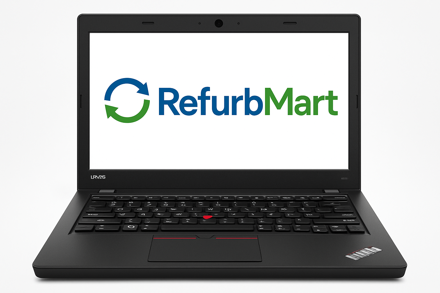 Front view of Lenovo ThinkPad L470 with blue and green RefurbMart logo on screen